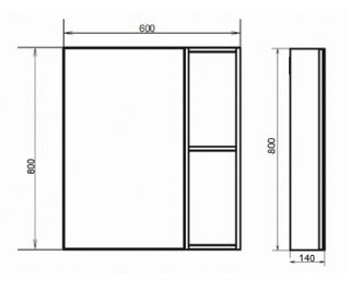 Comforty Зеркало шкаф Осло-60 00-00006490